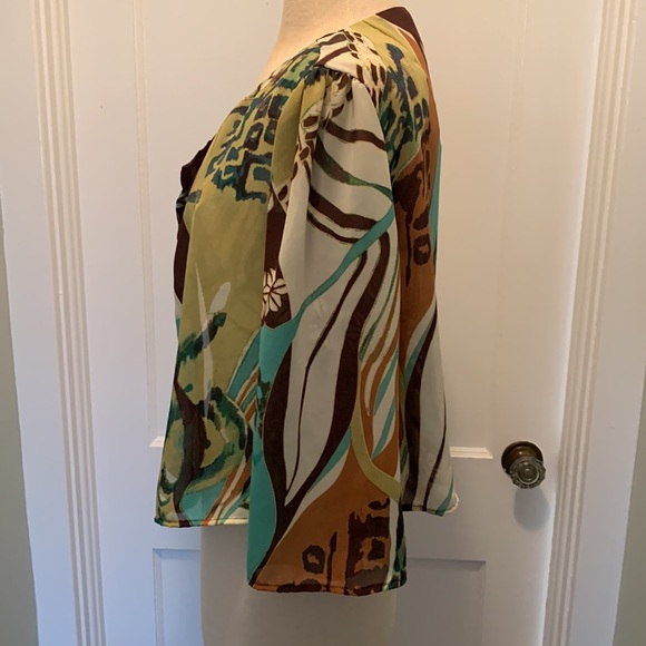 Sere Nade Abstract Print 2 Piece Top Set- Tank & Topper Cardigan Large - Picture 4 of 12